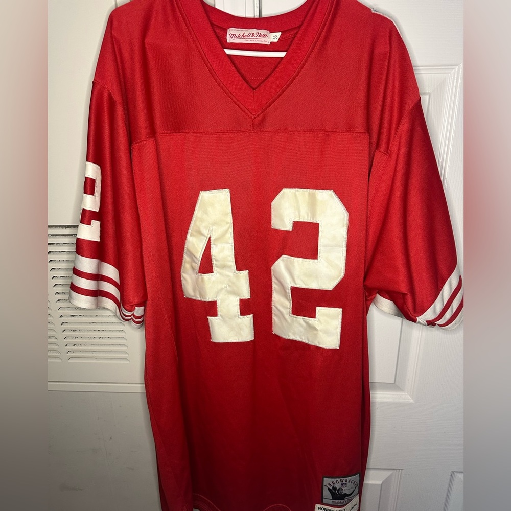 Mitchell & Ness Red NFL Throwback Jersey